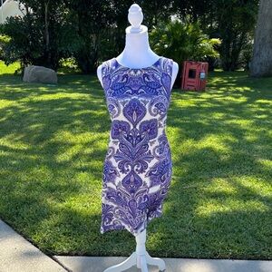 Alyx Purple and White Paisley Mini Dress
